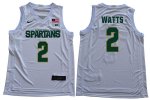 Men Mark Watts Michigan State Spartans #2 Nike NCAA 2019-20 White Authentic College Stitched Basketball Jersey HB50X58TZ